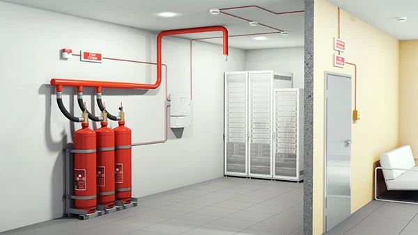 Монтаж газового пожаротушения