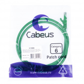 Патч-корд CABEUS PC-UTP-RJ45-Cat.6-2m-GN-LSZH (11171c)