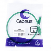 Патч-корд CABEUS PC-UTP-RJ45-Cat.6-0.5m-GN-LSZH (11168c)