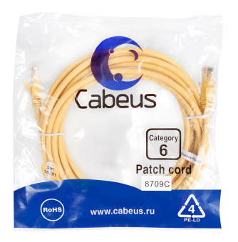 Патч-корд Cabeus PC-UTP-RJ45-Cat.6-5m-YL патч-корд cabeus pc-utp-rj45-cat.6-5m-yl
