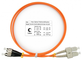 шнур оптический duplex cabeus fop-62-sc-fc-1,5m (8431c)