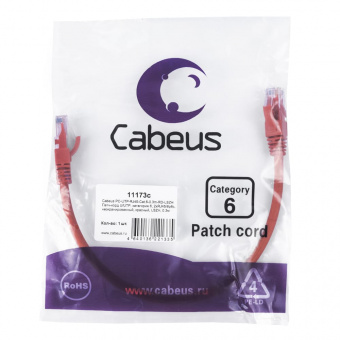 Патч-корд CABEUS PC-UTP-RJ45-Cat.6-1m-RD-LSZH (11175c) патч-корд cabeus pc-utp-rj45-cat.6-1m-rd-lszh (11175c)