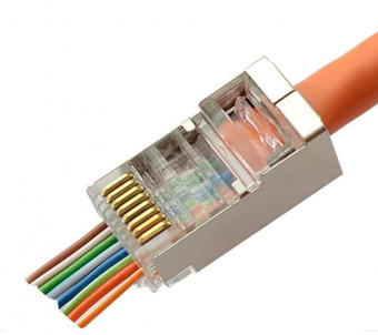 Коннектор Cabeus RJ-45 8P8C-SH-C6-FC коннектор cabeus rj-45 8p8c-sh-c6-fc