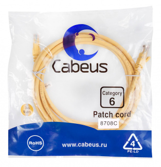 Патч-корд Cabeus PC-UTP-RJ45-Cat.6-3m-YL патч-корд cabeus pc-utp-rj45-cat.6-3m-yl