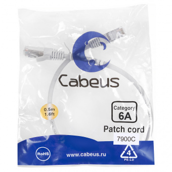 патч-корд cabeus pc-sstp-rj45-cat.6a-0.5m-lszh