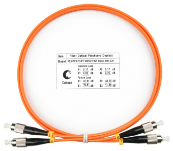 Шнур оптический duplex CABEUS FOP-62-FC-ST-2m (7594c) шнур оптический duplex cabeus fop-62-fc-st-2m (7594c)