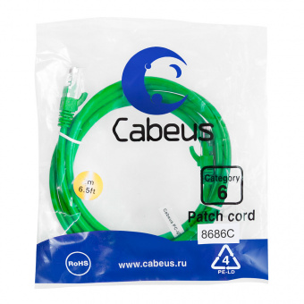 Патч-корд Cabeus PC-UTP-RJ45-Cat.6-5m-GN патч-корд cabeus pc-utp-rj45-cat.6-5m-gn