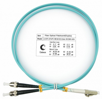 патч-корд оптический cabeus fop-50-lc-st-3m (7576c)