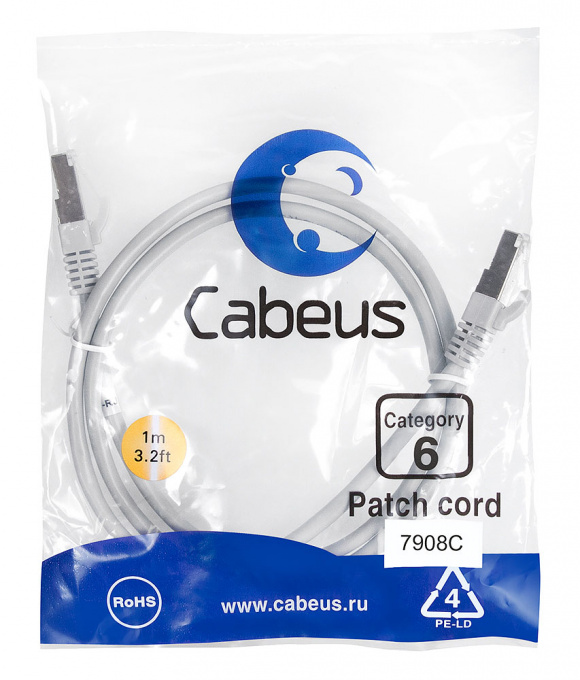 Патч-корд Cabeus PC-FTP-RJ45-Cat.6-1m-LSZH патч-корд cabeus pc-ftp-rj45-cat.6-1m-lszh