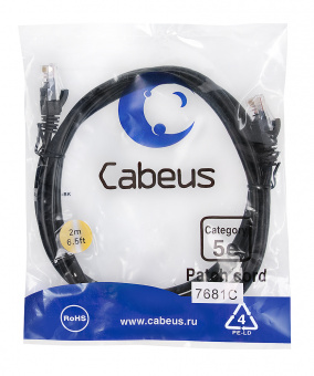 Патч-корд Cabeus PC-UTP-RJ45-Cat.5e-2m патч-корд cabeus pc-utp-rj45-cat.5e-2m
