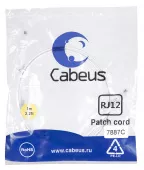 Патч-корд Cabeus PC-TEL-RJ12-1m патч-корд cabeus pc-tel-rj12-1m